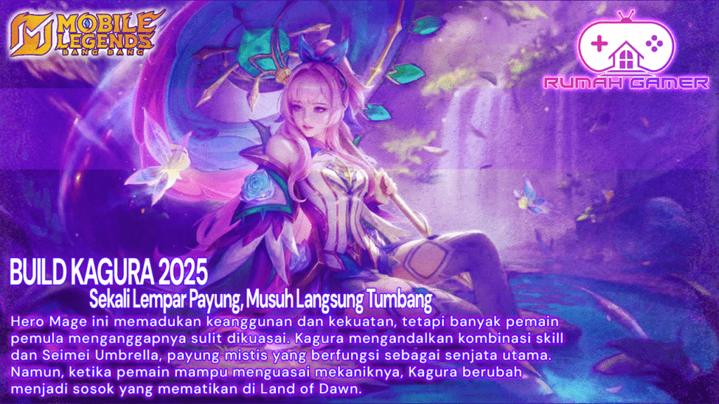 Build Kagura MLBB Tersakit 2025 Sekali Lempar Payung, Musuh Langsung Tumbang