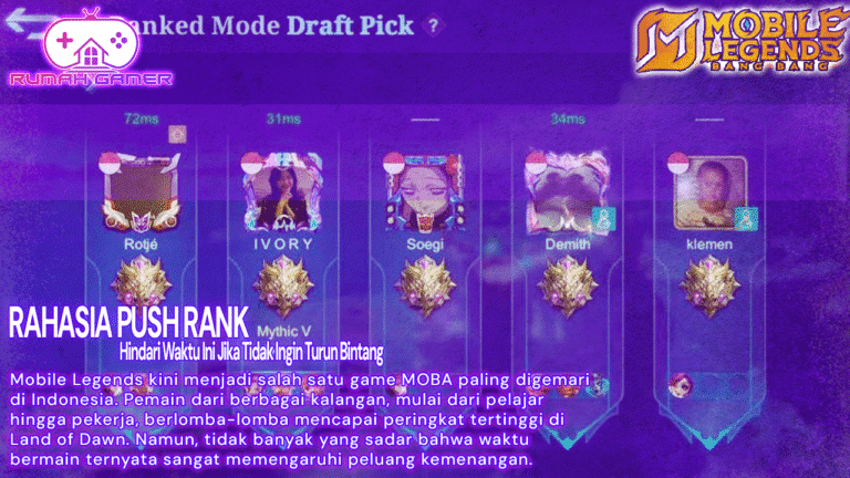 Jam Rahasia Push Rank Mobile Legends Hindari Waktu Ini Jika Tidak Ingin Turun Bintang